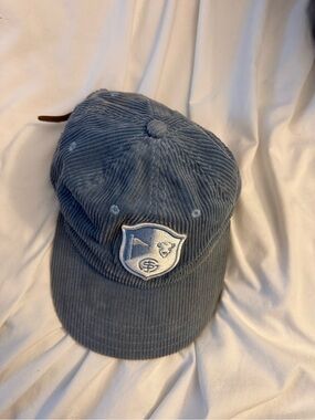 Buffalo golf and social Corduroy Baseball Cap with Shield Patch - Blue